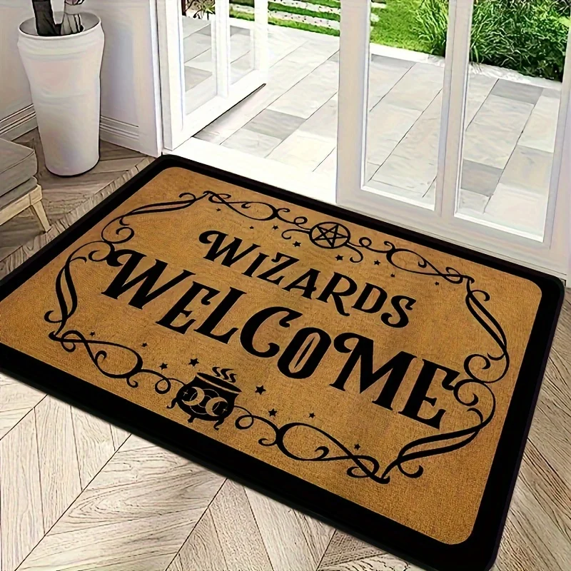 Wizards Welcome Door Mat Letters Non-slip Carpet Bedroom  Doormats Home Decoration Washable Kitchen Bathroom Balcony Floor Rug