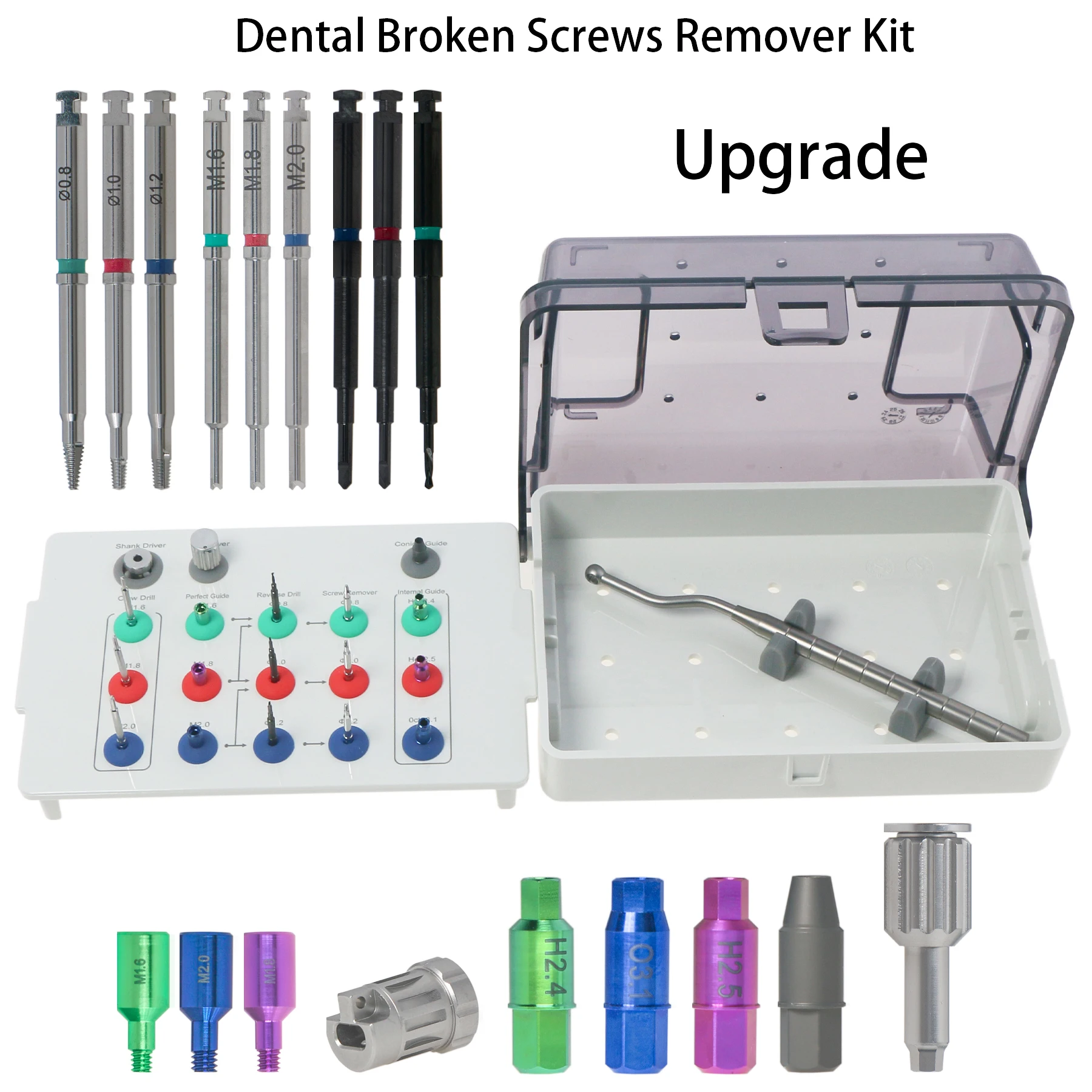 Dental New Universal Implant Broken Screw Removal Kit Guide Claw Reverse Drill Tap SR Driver Holder