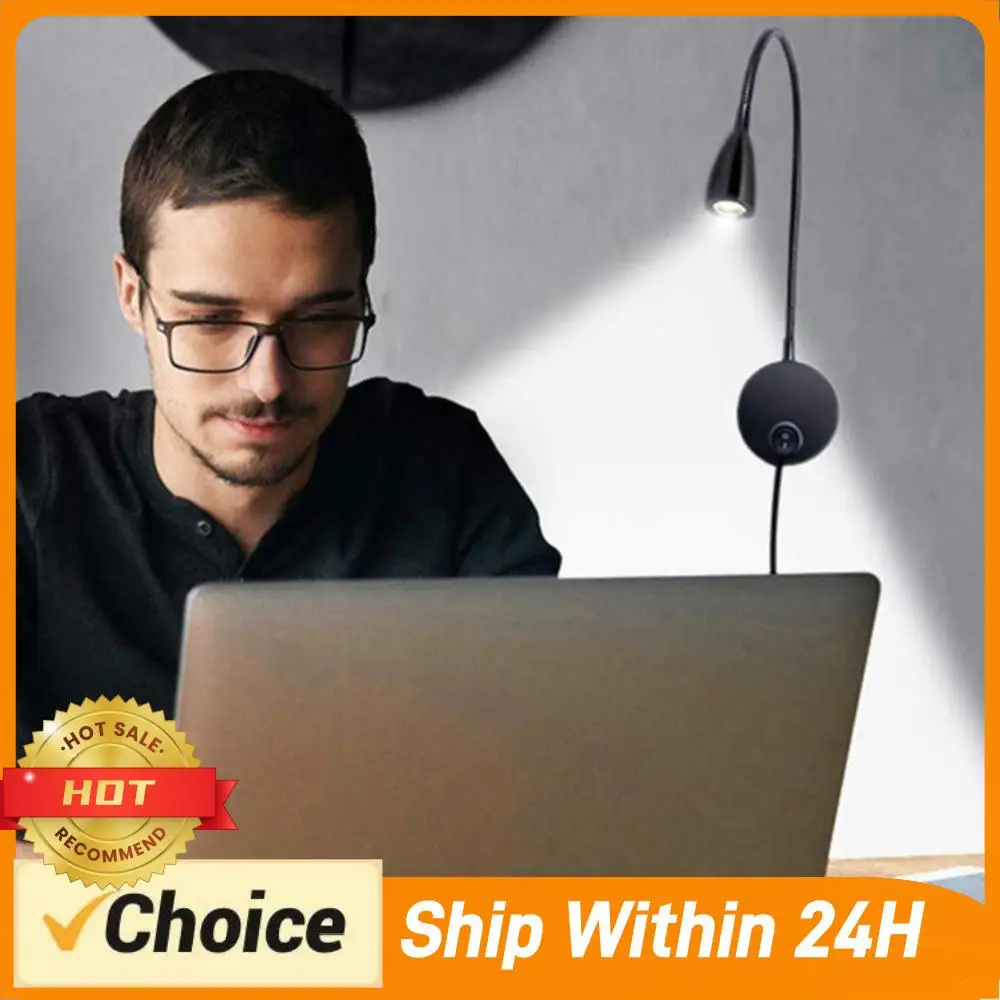 

Flexible Wall Mounted Switch Night Lamp 360 Degree Rotation Indoor LED Spotlight Eye Protection Study Reading Light
