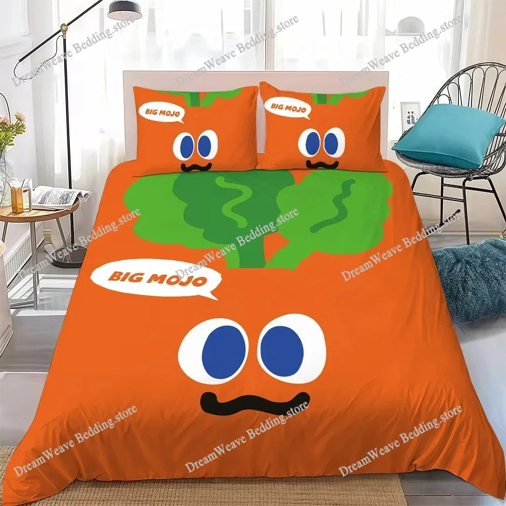 Cute M-mojos C-carrots Duvet Cover Set Home Style Bedding Soft Laundry Cotton Bed Student Dormitory GiftFQH