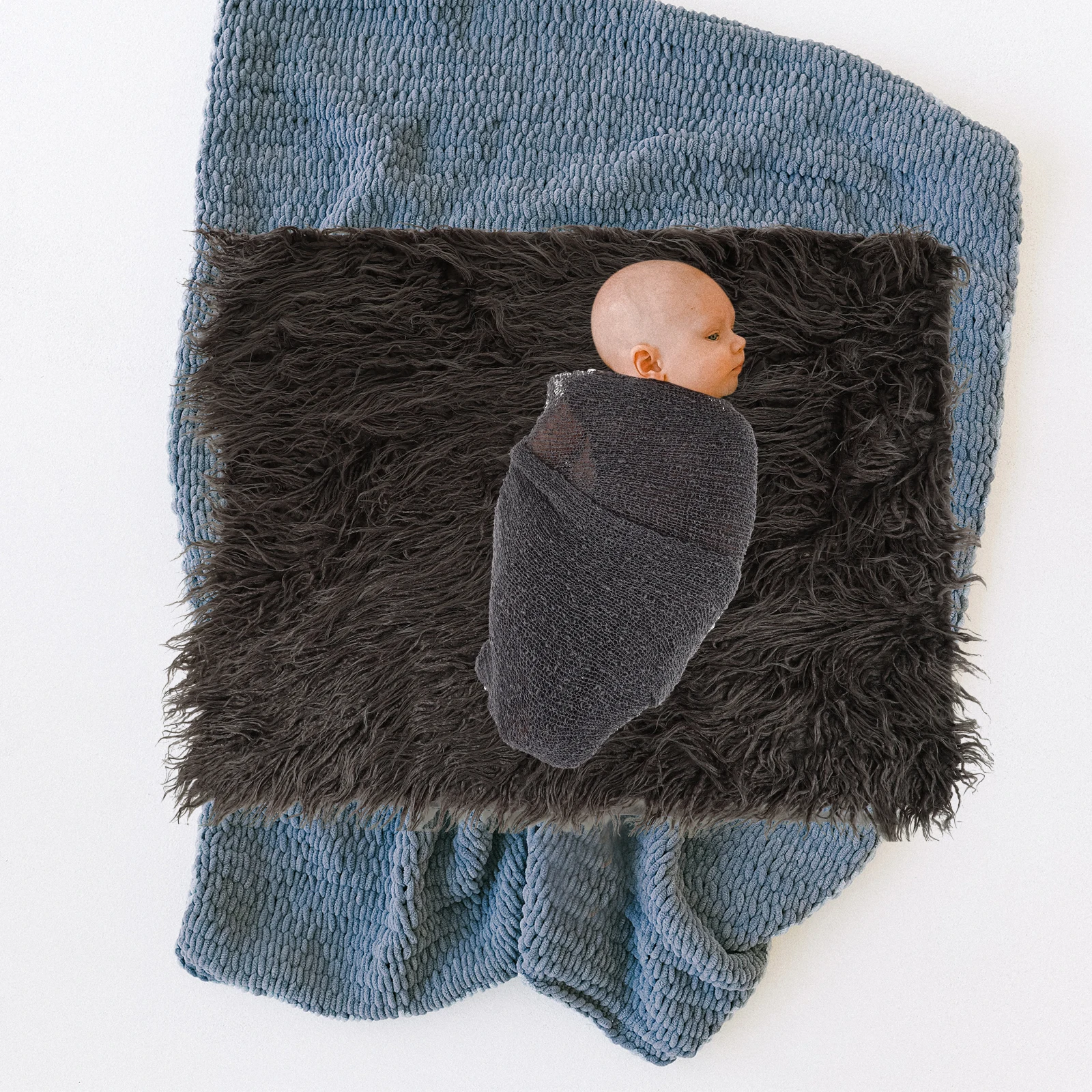 

Newborn Photography Props Swaddle Blanket Acrylic Outfits Boy Girl Photo Shoot Wrap Set Accessories