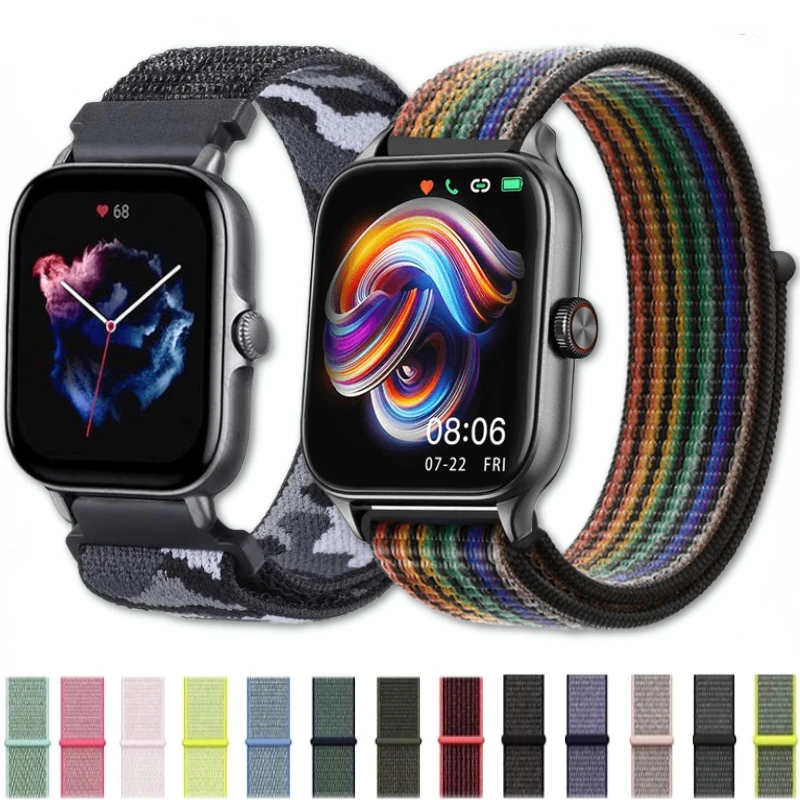 20mm 22mm nylonowy pasek do Amazfit GTR/GTS Huawei watch GT2/3 Pro oddychająca bransoletka na Samsung Galaxy watch 3 4 5 6