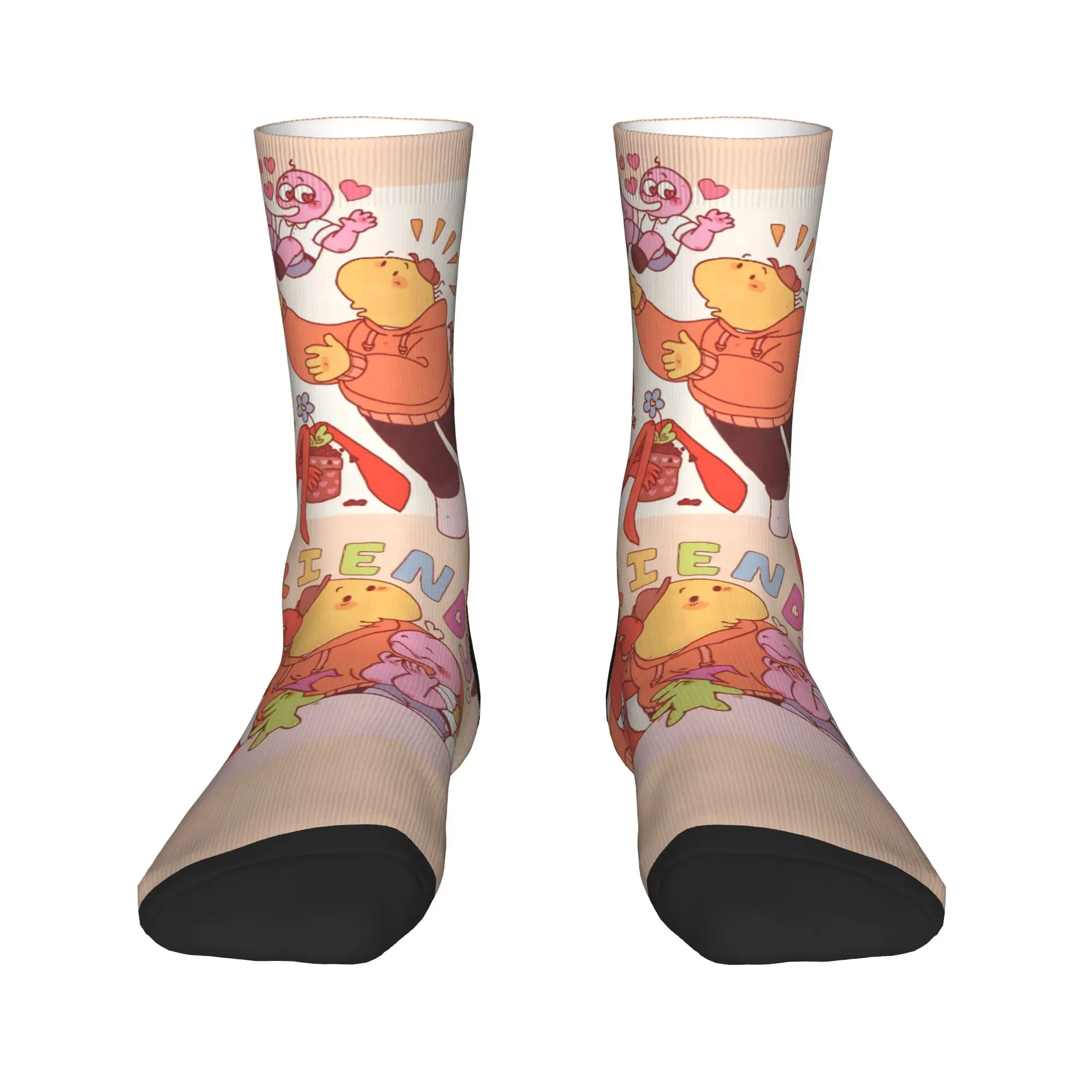 Cartoon S-Smiling Friends Socks  Trendy Stockings Couple Quality Cycling Socks Winter Pattern Non-Slip Socks