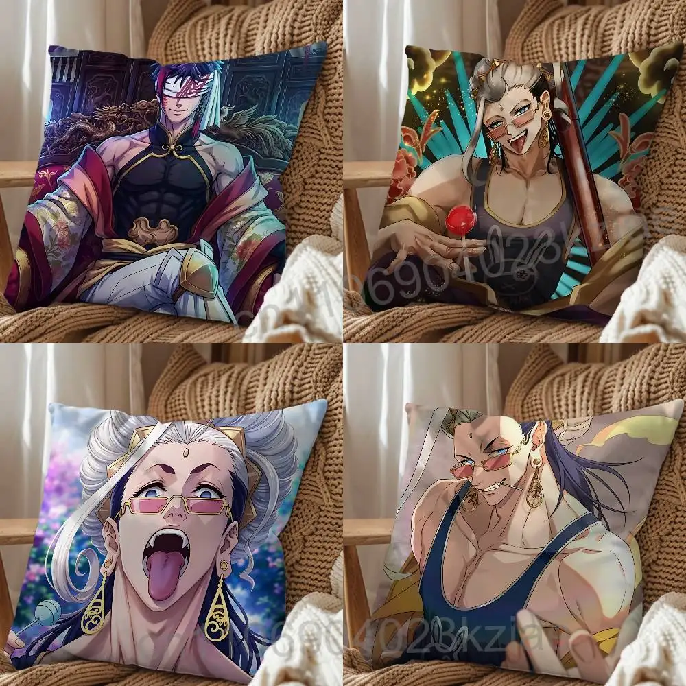 Buddha Record of Ragnarok Qin Shi Huang Pillow Case Anti-dustmite Invisible zipper silky short plush Sofa cushion cover