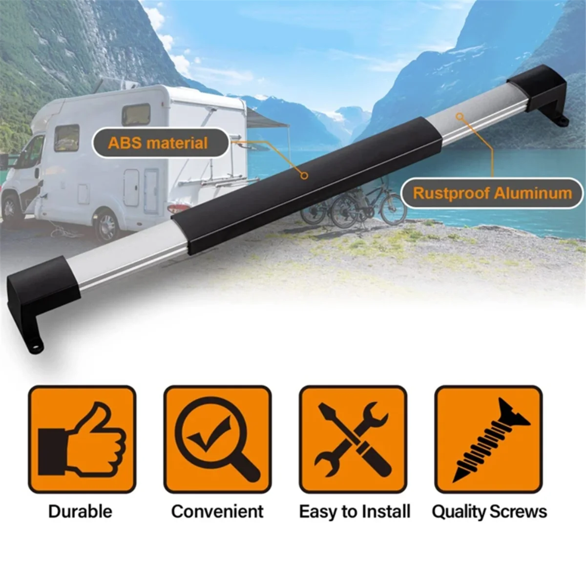 ETRT RV Screen Door Handle RV Door Handle Grab Bar for Travel Trailer Adjustable From 21-5/8 Inch To 28-5/8 Inch