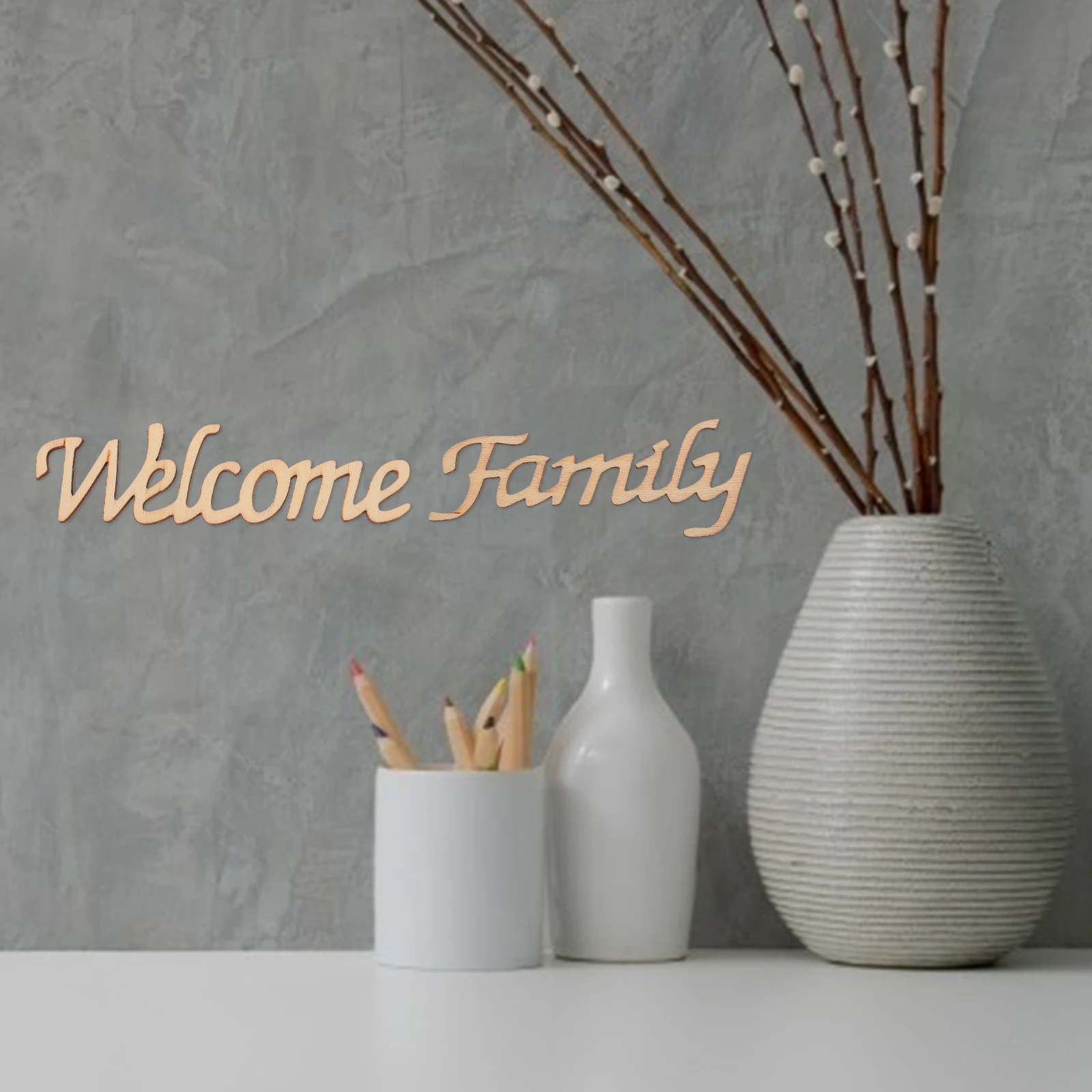 

2Pcs Wooden Letters Decor Home Wall Signs Living Room Multi-function Ornament Hanging Decorations Safe Material Practical Gift