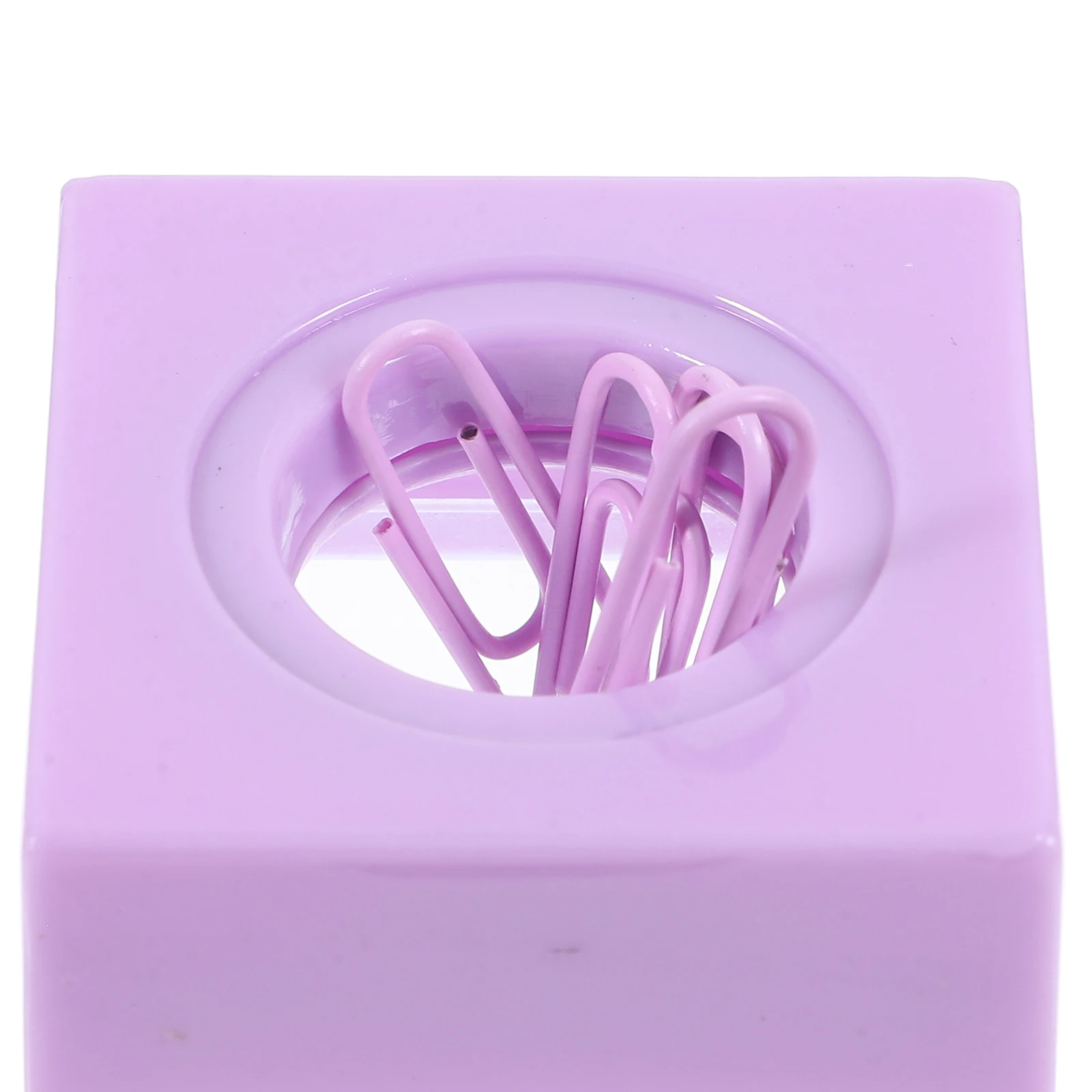 2pcs Lavender Storage Buckets Square Macaron Color Transparent Desk Organizers for Paper Clips Thumbtacks Pins Screws Nails