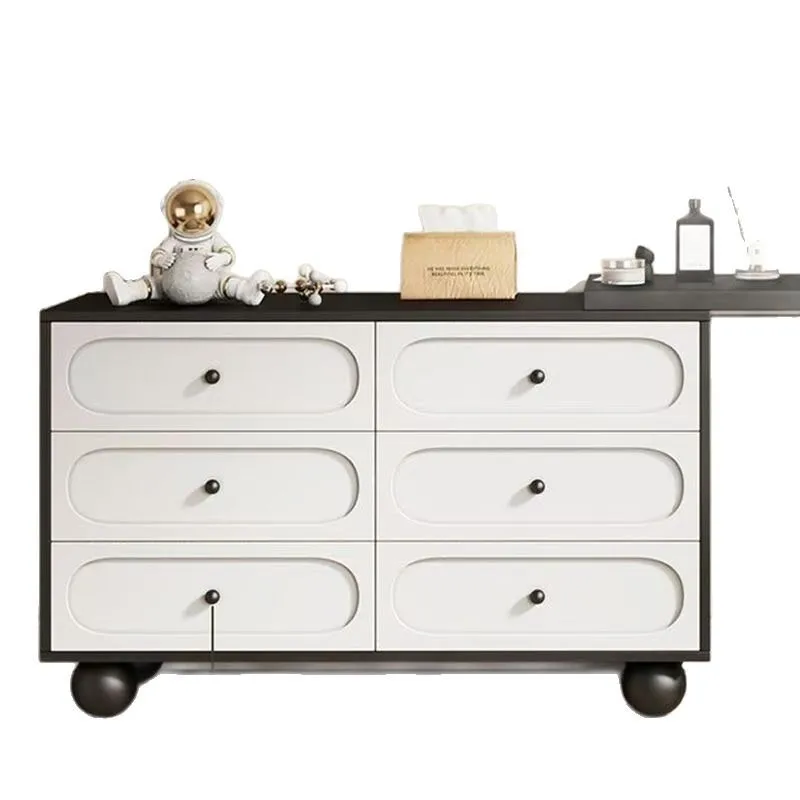 

American retro small apartment bedroom end of bed makeup table dresser integrated storage