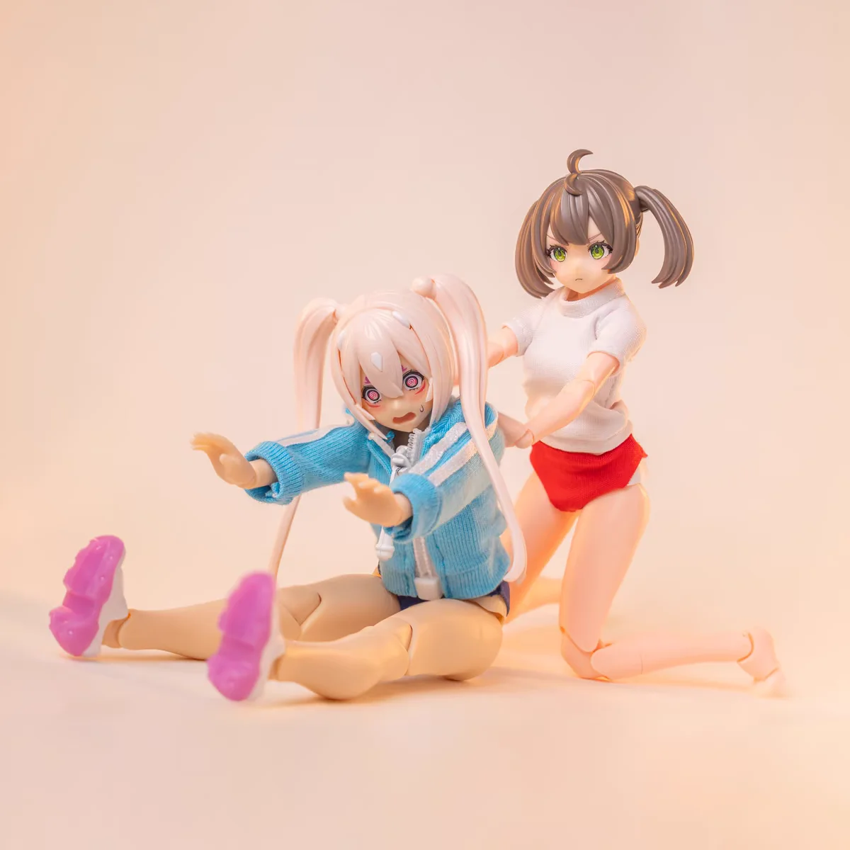 머신 소녀 1/12 옷 99S 시리즈 2025 스타일 체조 복장 빨간색과 파란색 아기 옷