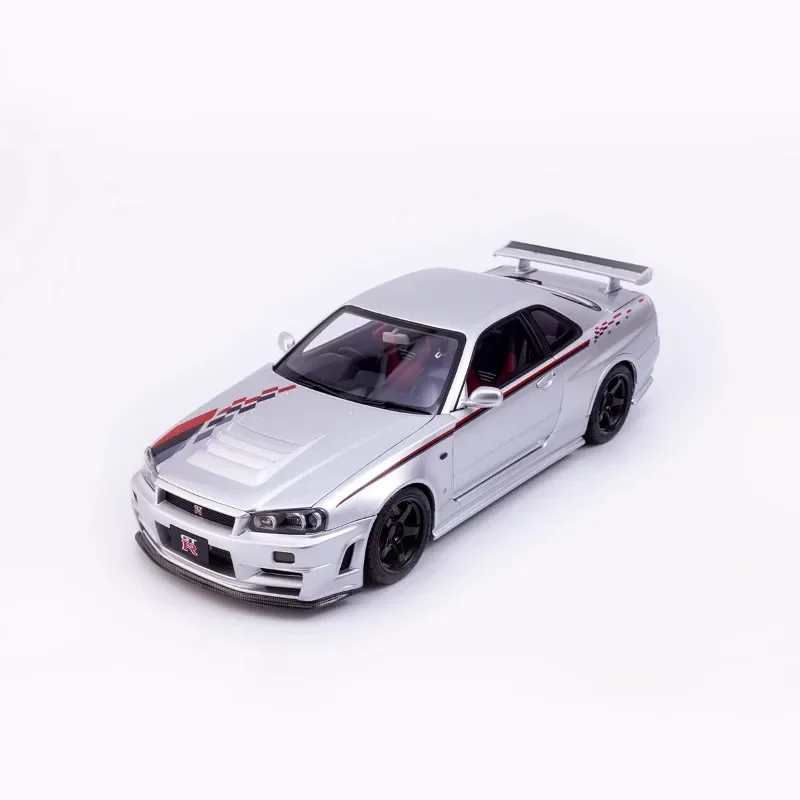 MH Maßstab 1/18 Nissan GTR R34 NISMO CRS Legierung Spielzeug Kraftfahrzeug Druckguss Metall Modell Geschenke