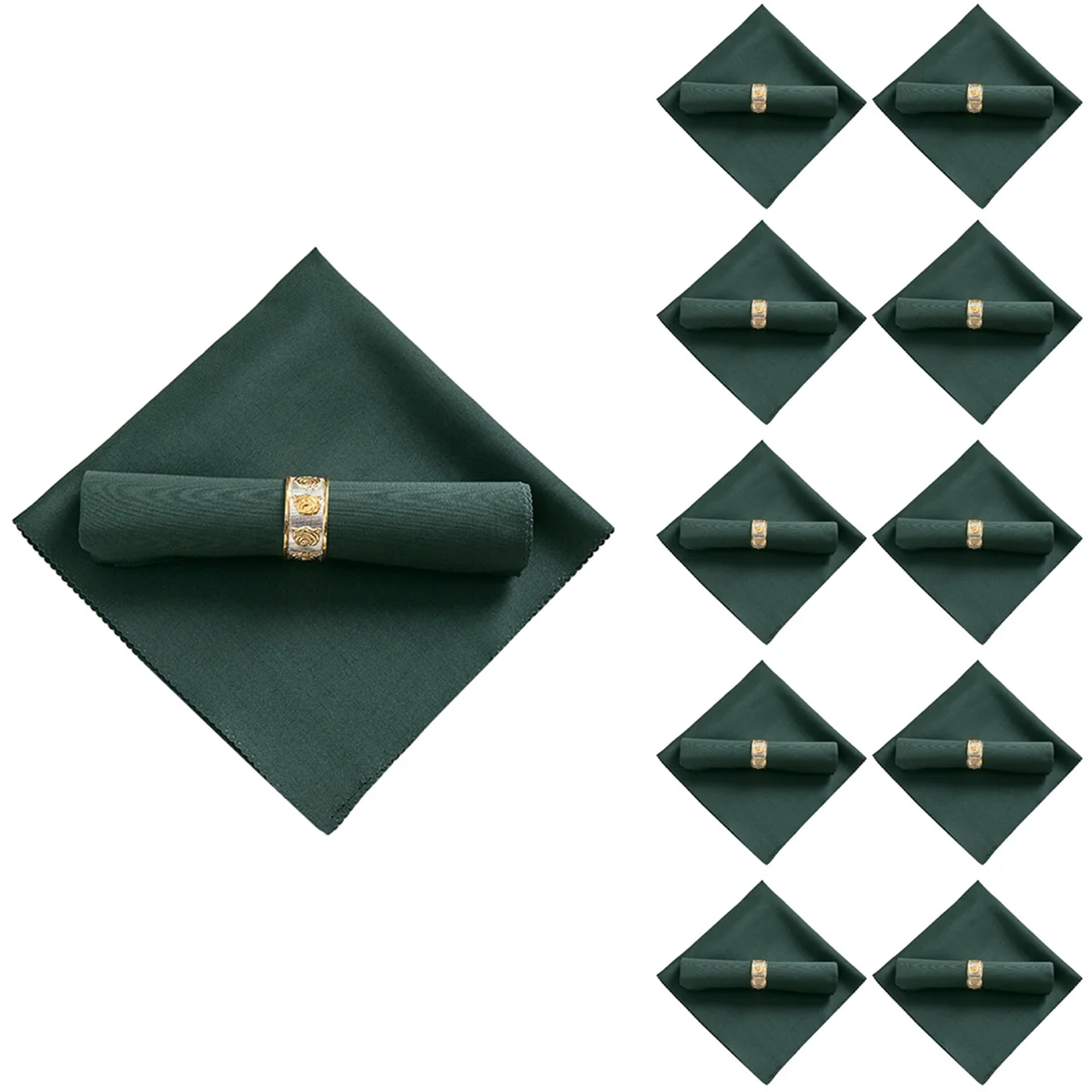 Servilletas de tela de poliéster ABGG-40Pcs 48X48cm para restaurante, boda, banquete, cena, fiesta, verde oscuro