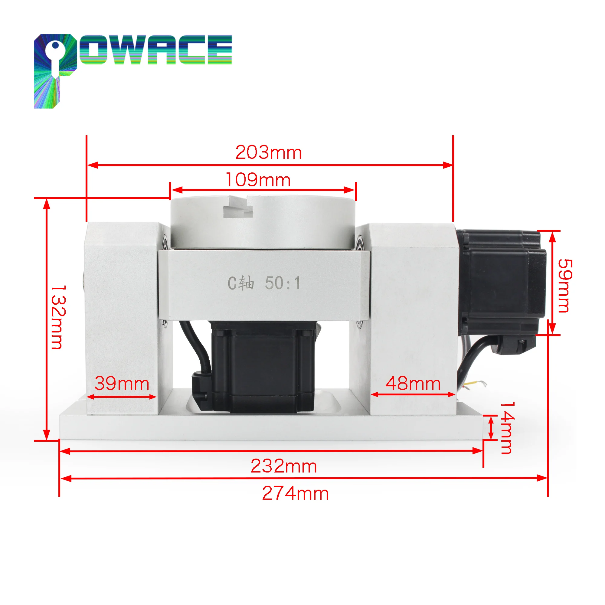 【EU US】CNC 4th 5th A B Rotary axis Harmonic drive reducer dividing head Speed ratio 50:1 With Nema 23 waterproof Stepper Motor