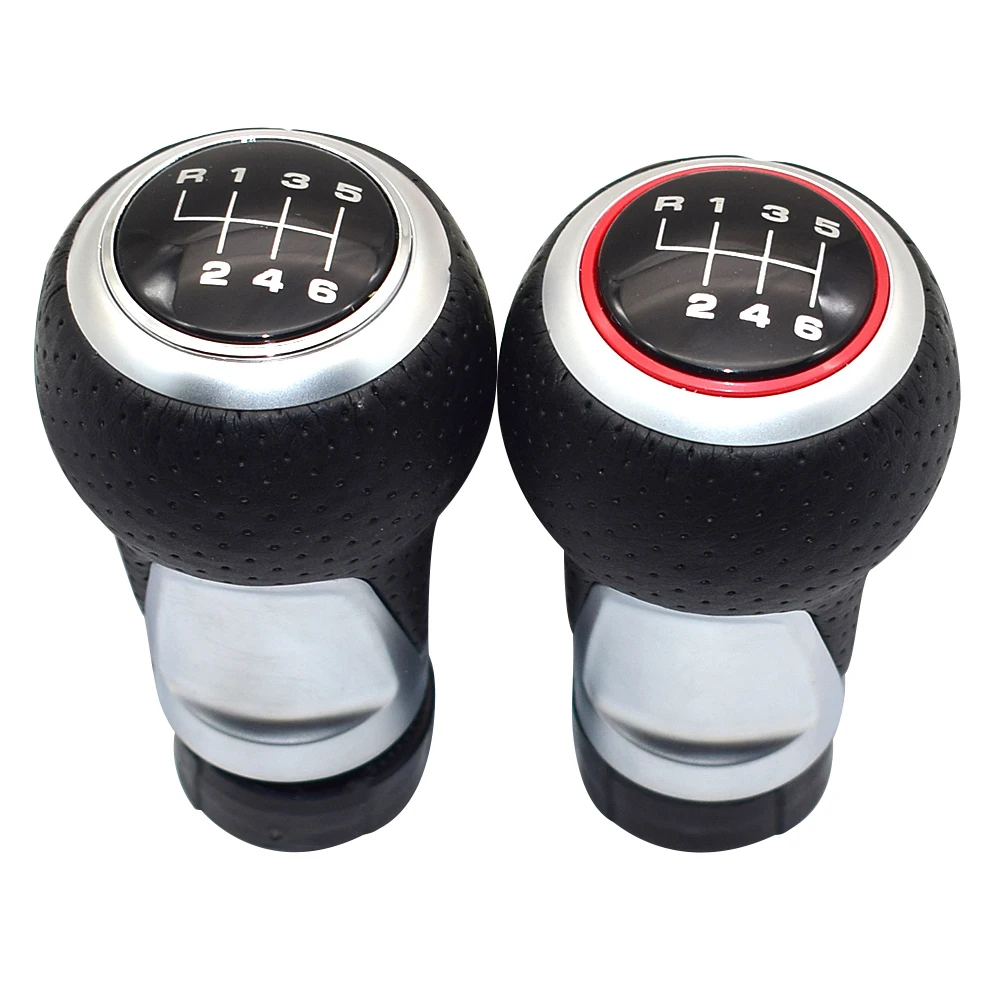 12mm 2 Types 5 / 6 Speed Gear Shift Knob For Audi A4 S4 B8 8K A5 8T Q5 8R S Line 2007-2015 Manual Leather Red Line 