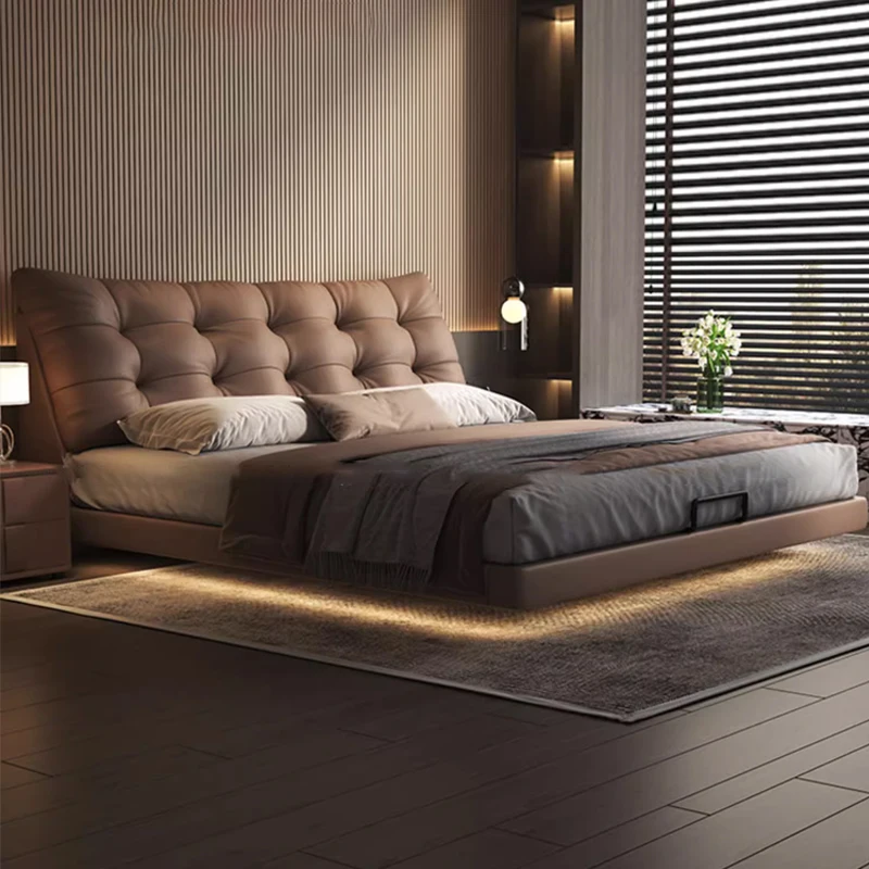 

Night Light Unique Bed Aesthetic Upholstered Nightstands Frame Bed Modern Lounge Muebles Para Dormitorio House Accessories