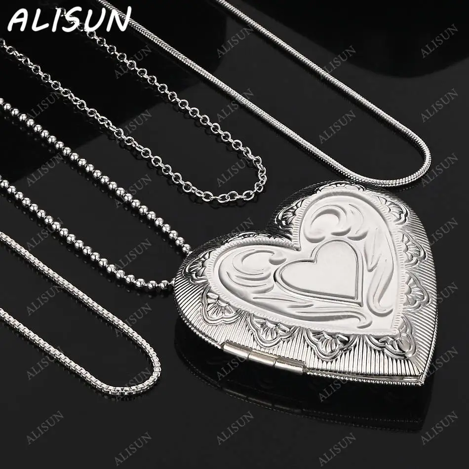 

ALISUN 40-75cm 925 Sterling Silver Heart Pendant Necklace For Women Men Anniversary Gift Popular Wild Fashion Romantic Jewelry