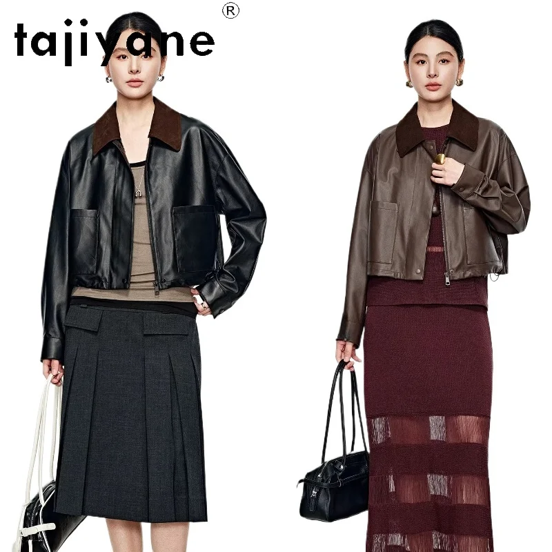

TAJIYANE Sheepskin Genuine Leather Jacket Woman Real Top-Layer Lightweight Leather Jackets Spring Short Coats 2026 Women Clothes