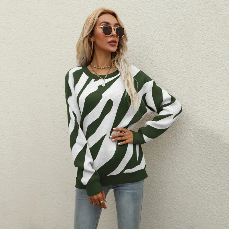 Slim Fitting Outerwear Top Pull Hiver Femme Beautiful Frau Pullover Stripe Clothes Knitted Tops Women Sweaters 2023 Kint Tops