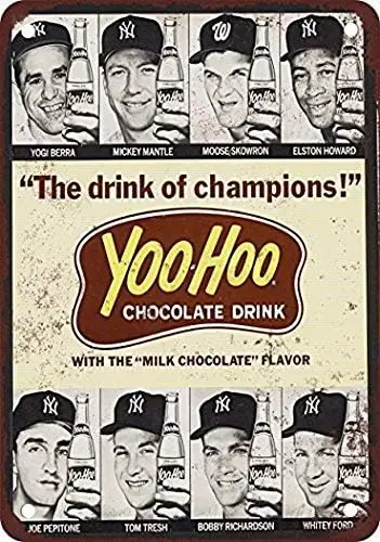 1964 Baseball Stars for Yoo-Hoo Vintage Look Reproduction Metal Tin Sign 8X12 Inches