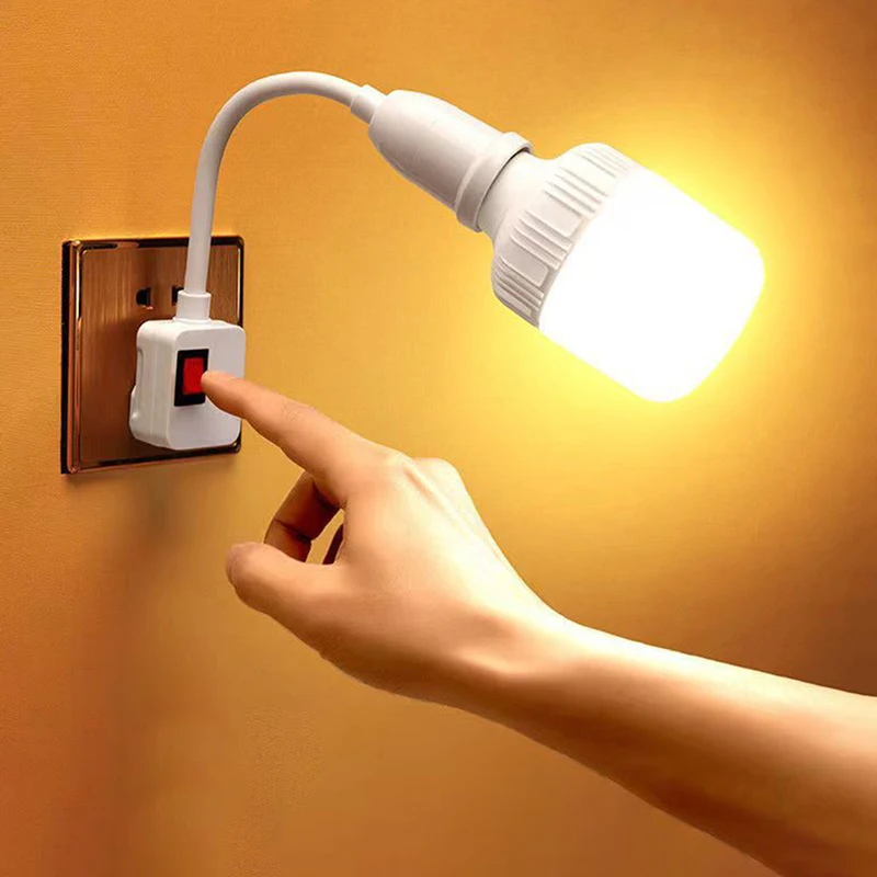 1pc E27 Lamp Bases Adjustable Rotating Holder Light Flexible Bend Mobile Test LED Light Socket Light Bulb Adapter Plug Switch