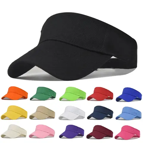 Gorra con visera de protección solar de verano, gorras para el sol Unisex de Color sólido, gorra informal para deportes al aire libre, gorra de tenis, gorra de béisbol, visera de Golf