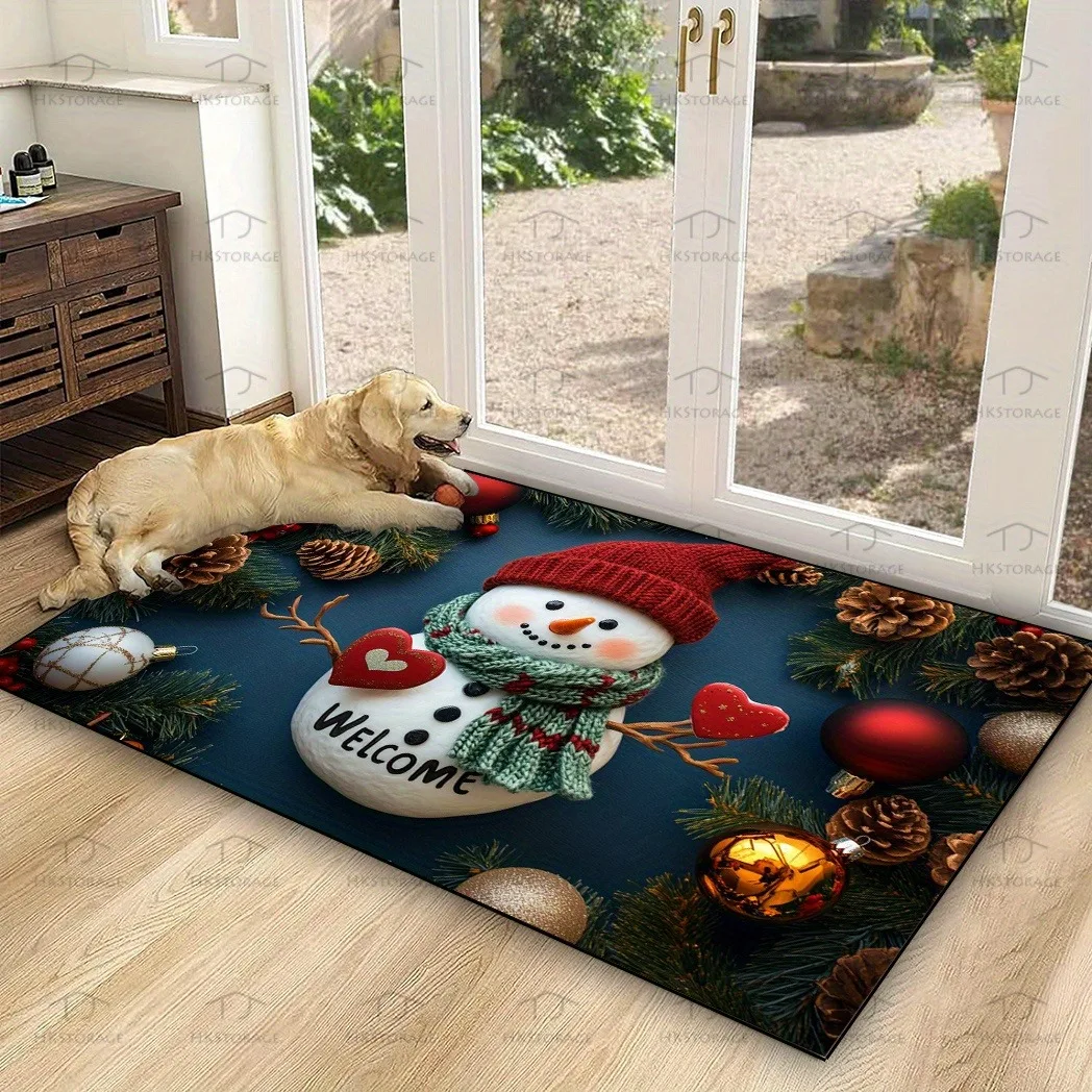 سجادة باب جولي سنومان: مرحبًا بكم في سجادة باب غرفة النوم المنزلية السحرية لعيد الميلاد، سجادة أرضية، ناعمة ومريحة، غير قابلة للانزلاق #4