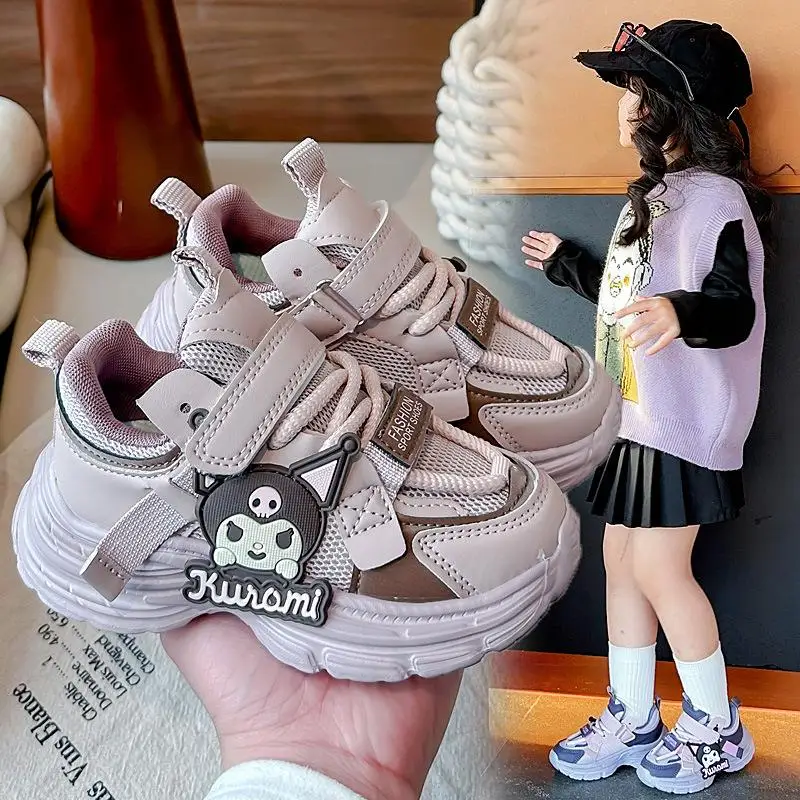 

Kuromi Girl Shoe Spring Autumn Sanrios New Anime Figure Mesh Cloth Kawaii Cartoon Child Resistant To Dirt Sneakers Breathable