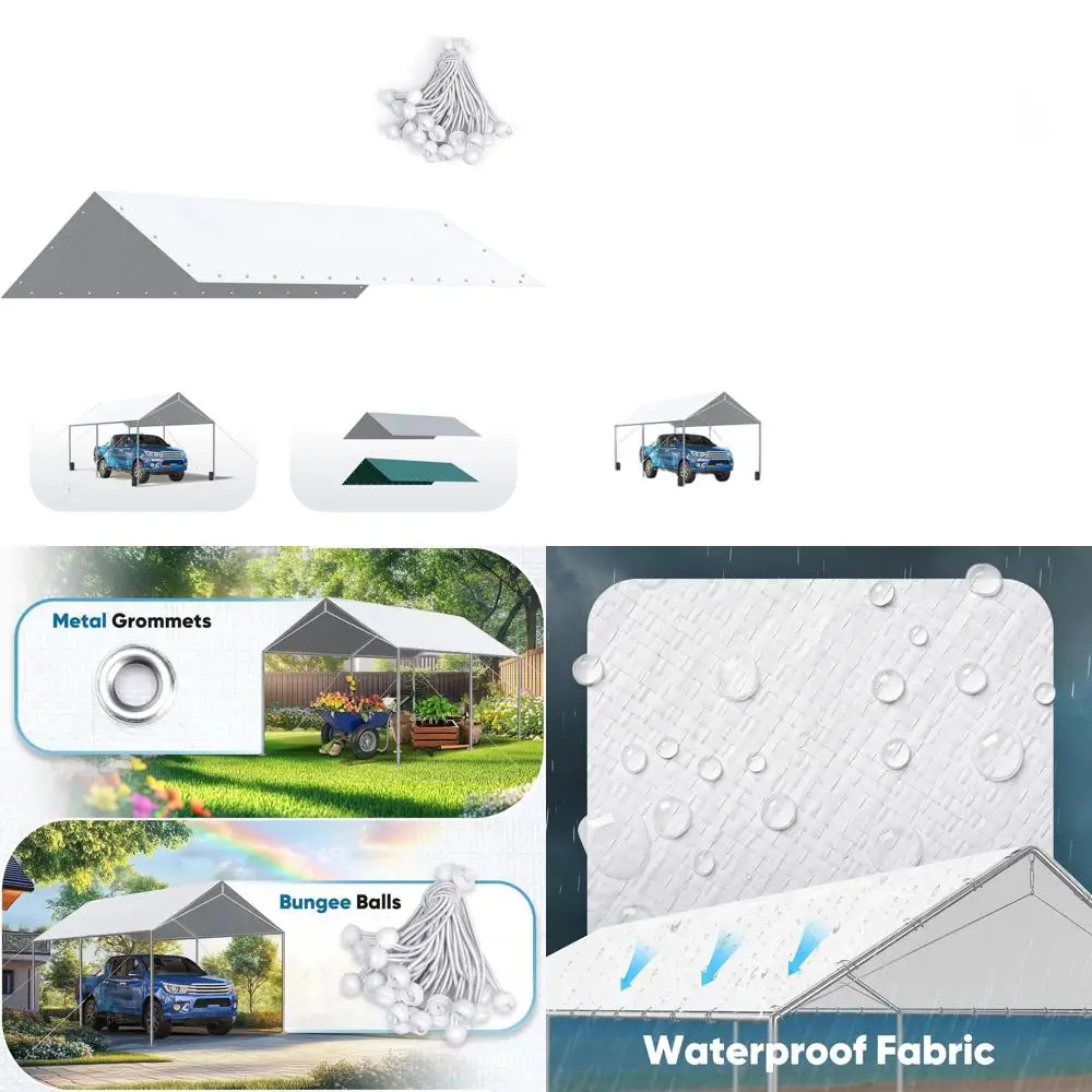 

Запасной тент для навеса 10x20 футов, белый, с эластичными шнурами и шариками-фиксаторами, для уличного укрытия