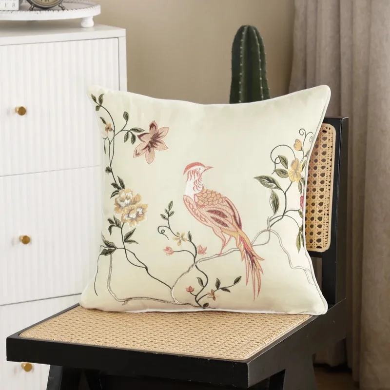 VIKAMA Rustic Floral Decorative Pillow Cover | Machine-washable Soft Pillowcase for Living Room, Bedroom, and Sofa Home Decor