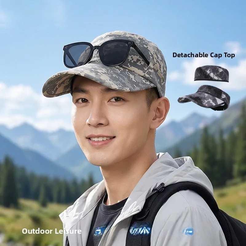 

Мужские камуфляжные бейсболки для активного отдыха, защита от солнца, со съемным верхом, новая модель весна-лето, кепка Fly Blue Valley