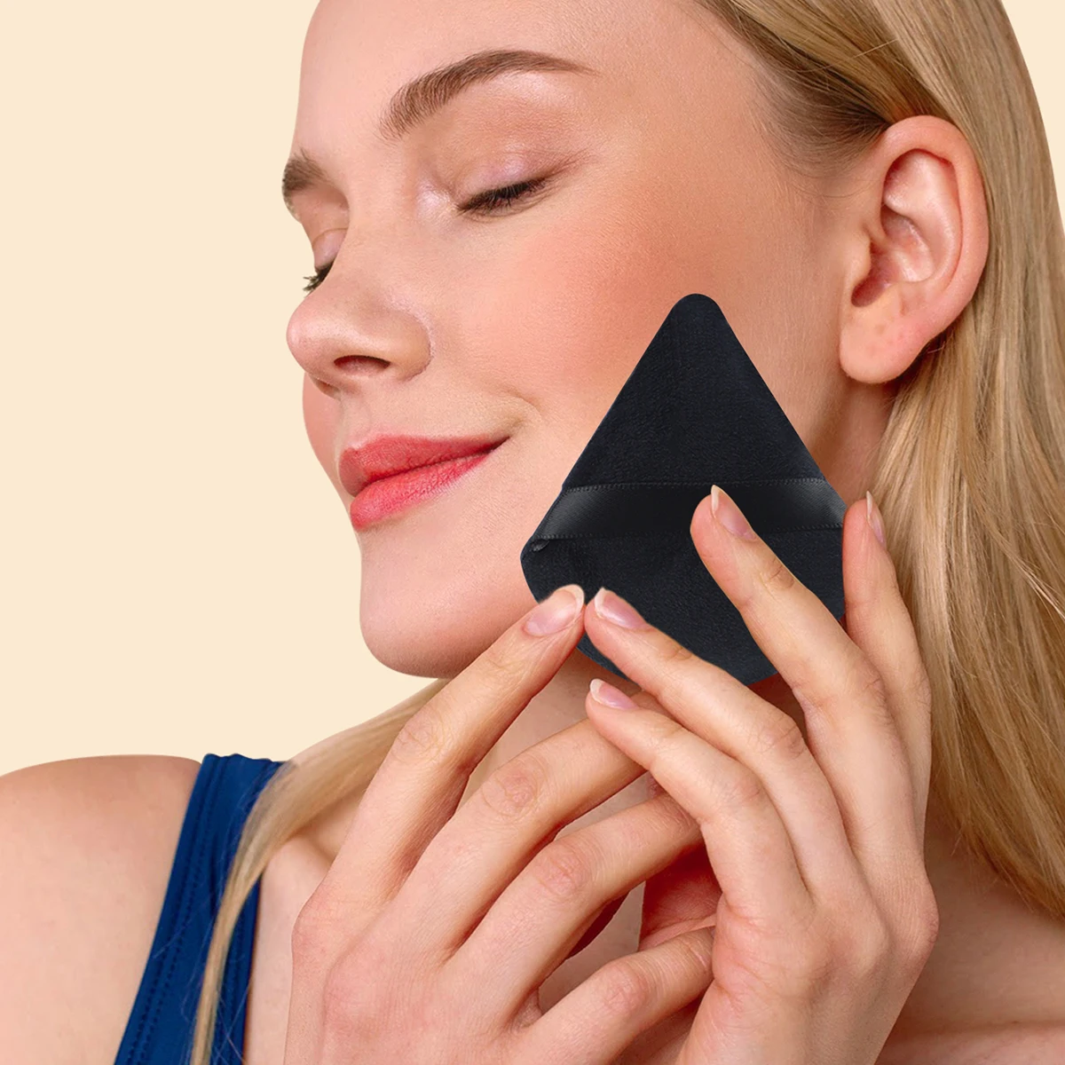 6Pcs Soft Velvet Triangle Makeup Sponge Puffs Multi-use Cosmetic Blender for Loose Powder Body Powder Face Foundation Makeup