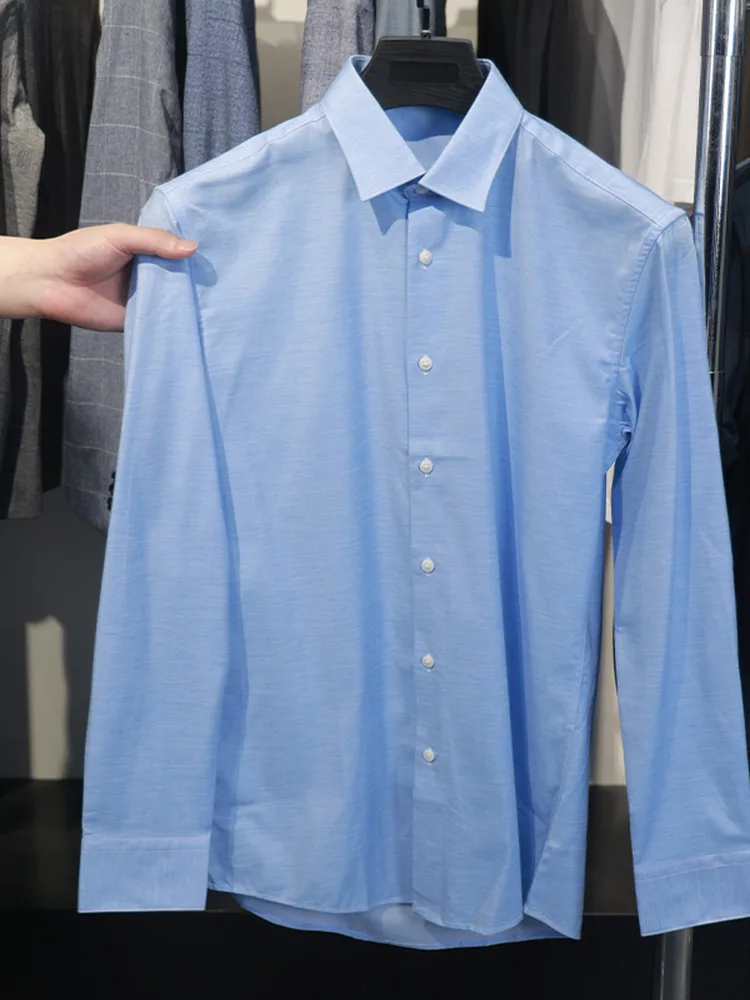 

Мужская рубашка Homesi из хлопка и полиэстера, свободного кроя, с воротником-стойкой, для повседневной носки, весна-осень, высокое качество...