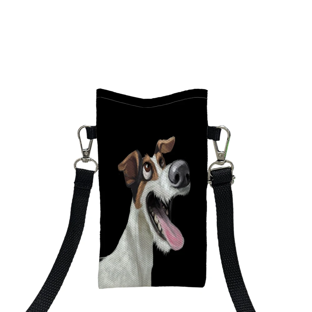 

Adorable Doggie PrintPhone Pouch with Lanyard, Exquisite Pattern Print Crossbody Bag Fabric Shoulder Bag Mobile Phone Case7.2