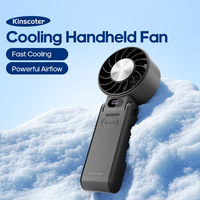 Kinscoter Mini Handheld Cooling Fan LED Display 3600mAh Foldable Portable Fan 100 Wind Speed w/ Lanyard for Outdoor Travel Gift