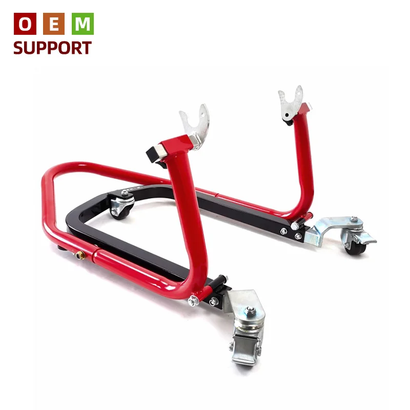 

KARLION OEM Wholesale Universal Motorcycle Rear Stand 360 Degree Casters V L Shape Hardware Rear Paddock Stands Home Garage