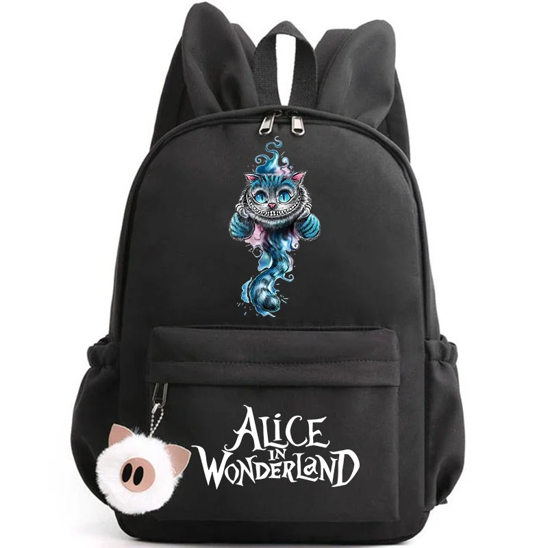 Alice in Wonderland Cute Backpack for Girl Boy Student Teenager Rucksack Women Casual School Bags Travel Rabbit Ears Mochila