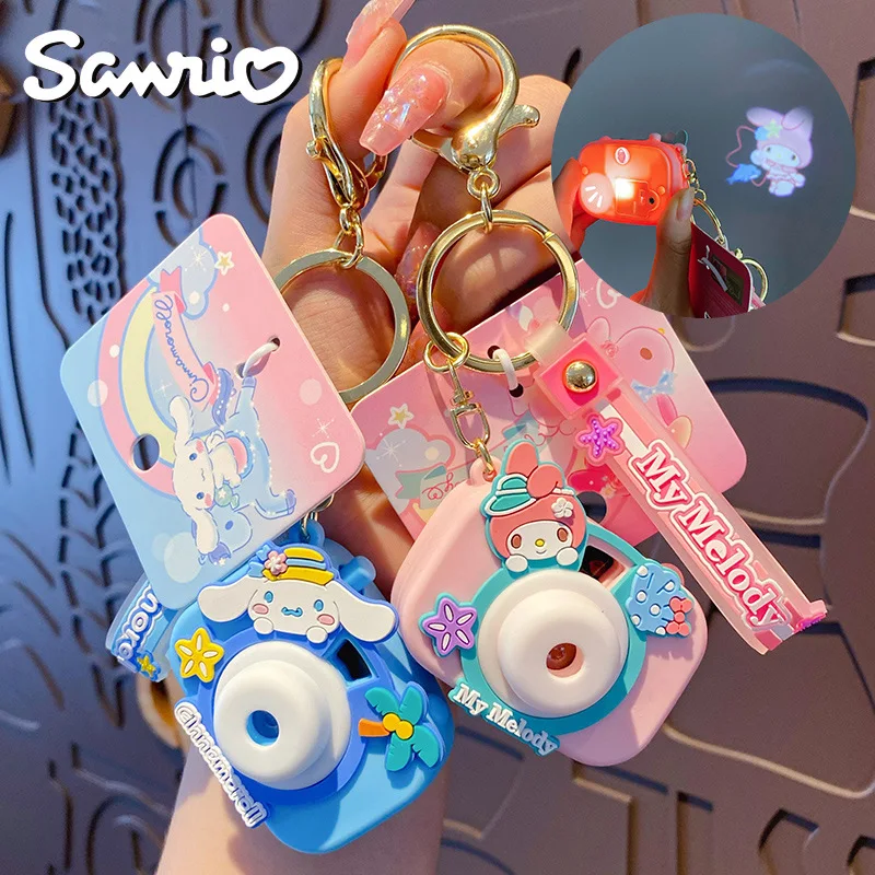 New HelloKitty Keychain Kawaii Sanrio Kuromi Mymelody Cartoon Creative Camera Keychain Student Backpack Pendant Children\'s Toy