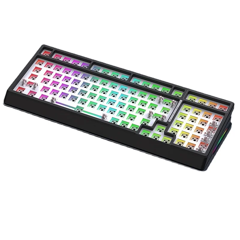 Spot Wholesale of HJSDZHI Auspicious Snake YG98 Mechanical Keyboard Kit RGB the Third Mock Examination With/without Hot Plug