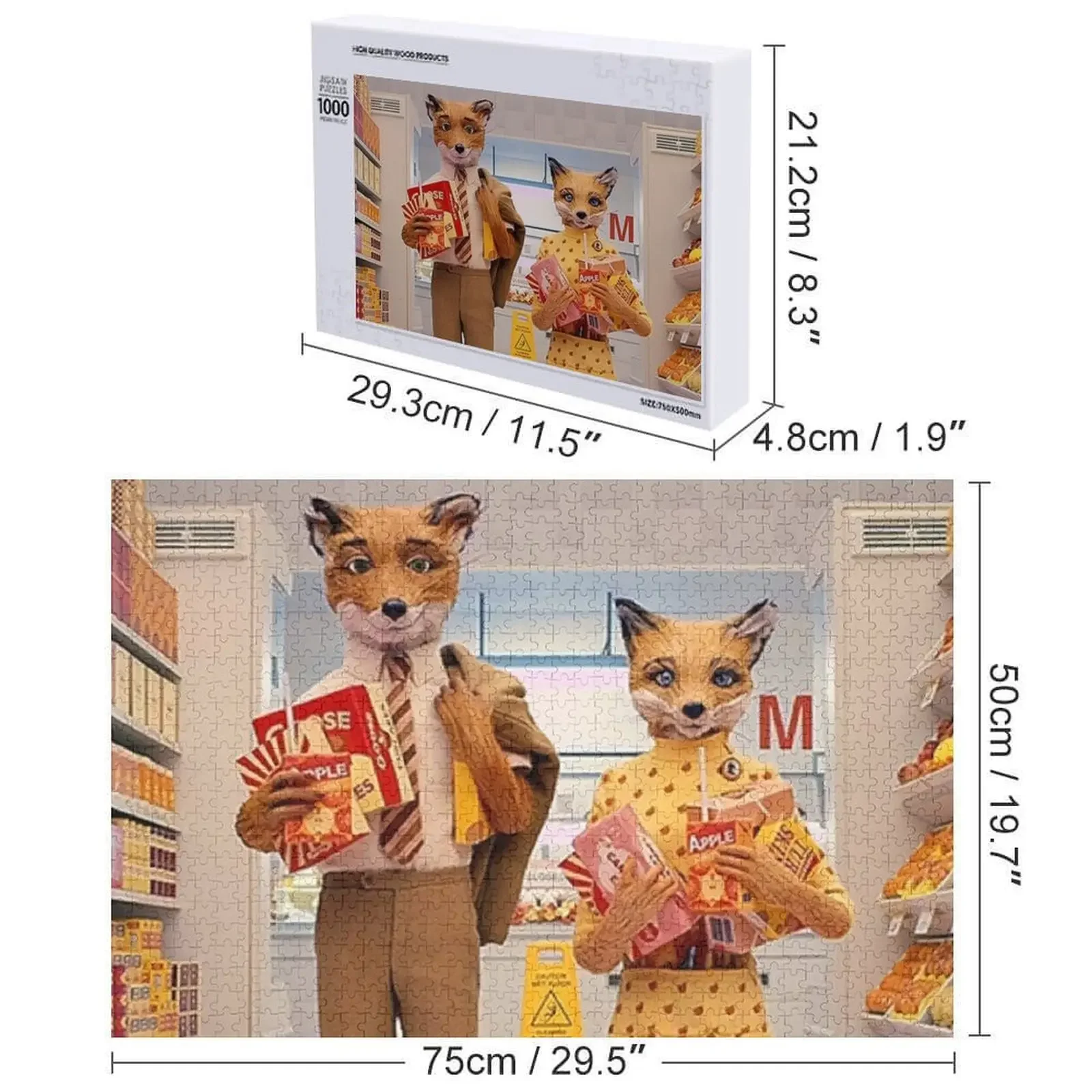 Mr. fox-juego de rompecabezas de pareja para niños, objeto de bebé personalizado con foto, nombre personalizado, rompecabezas de madera