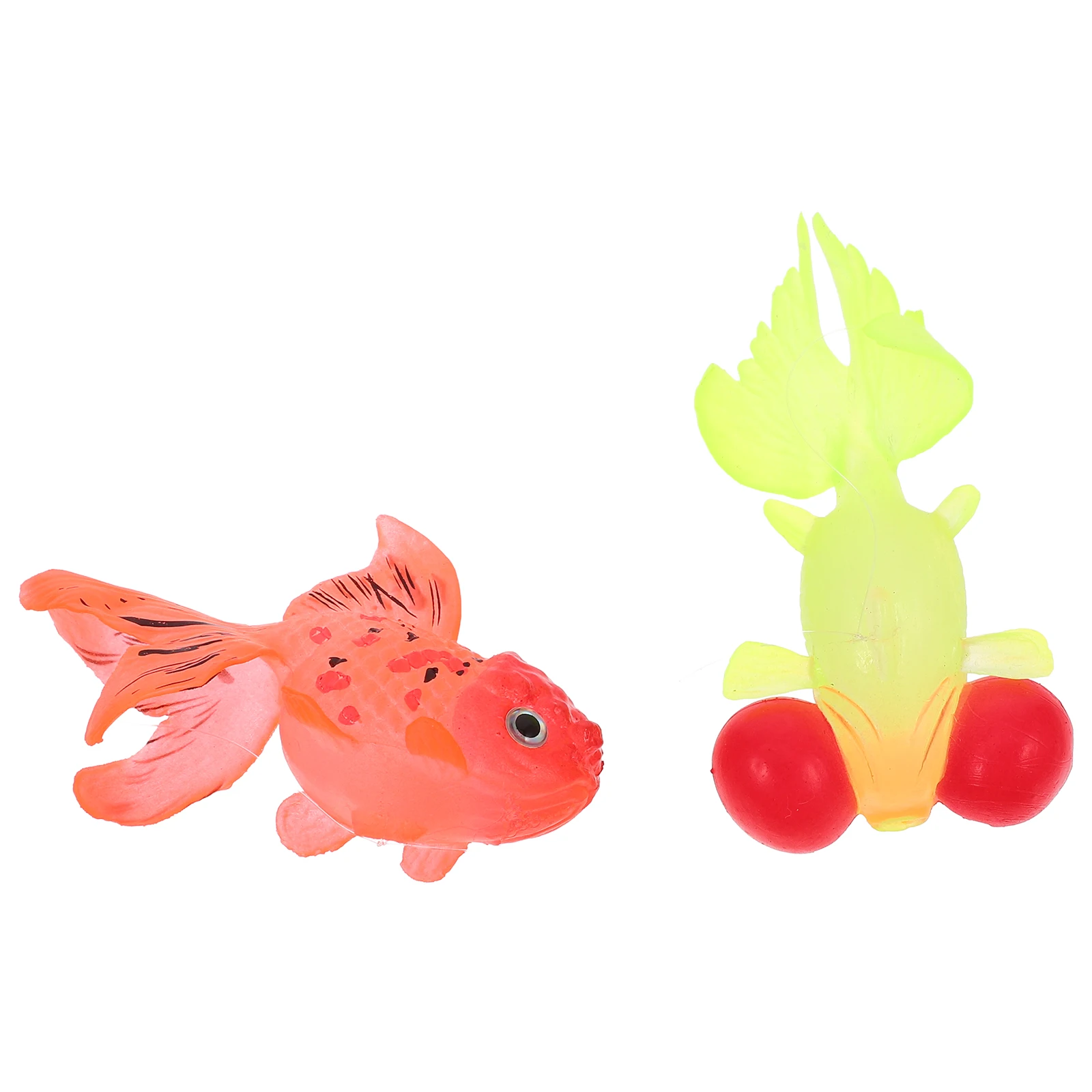 

2pcs Silicone Glowing Goldfish Decor for Fish Tank Aquarium World Silica Gel Decorative Figures Luminous Fake Fish