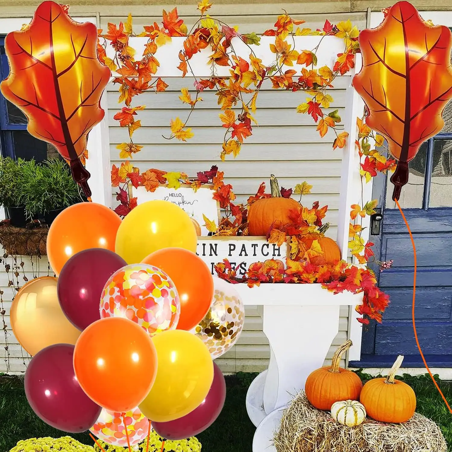 Maple Leaf Four Seasons Orange Yellow Wine Red Gold Balloon Maple Leaf Aluminum Film Balloon Suitable for Autumn Theme 2025