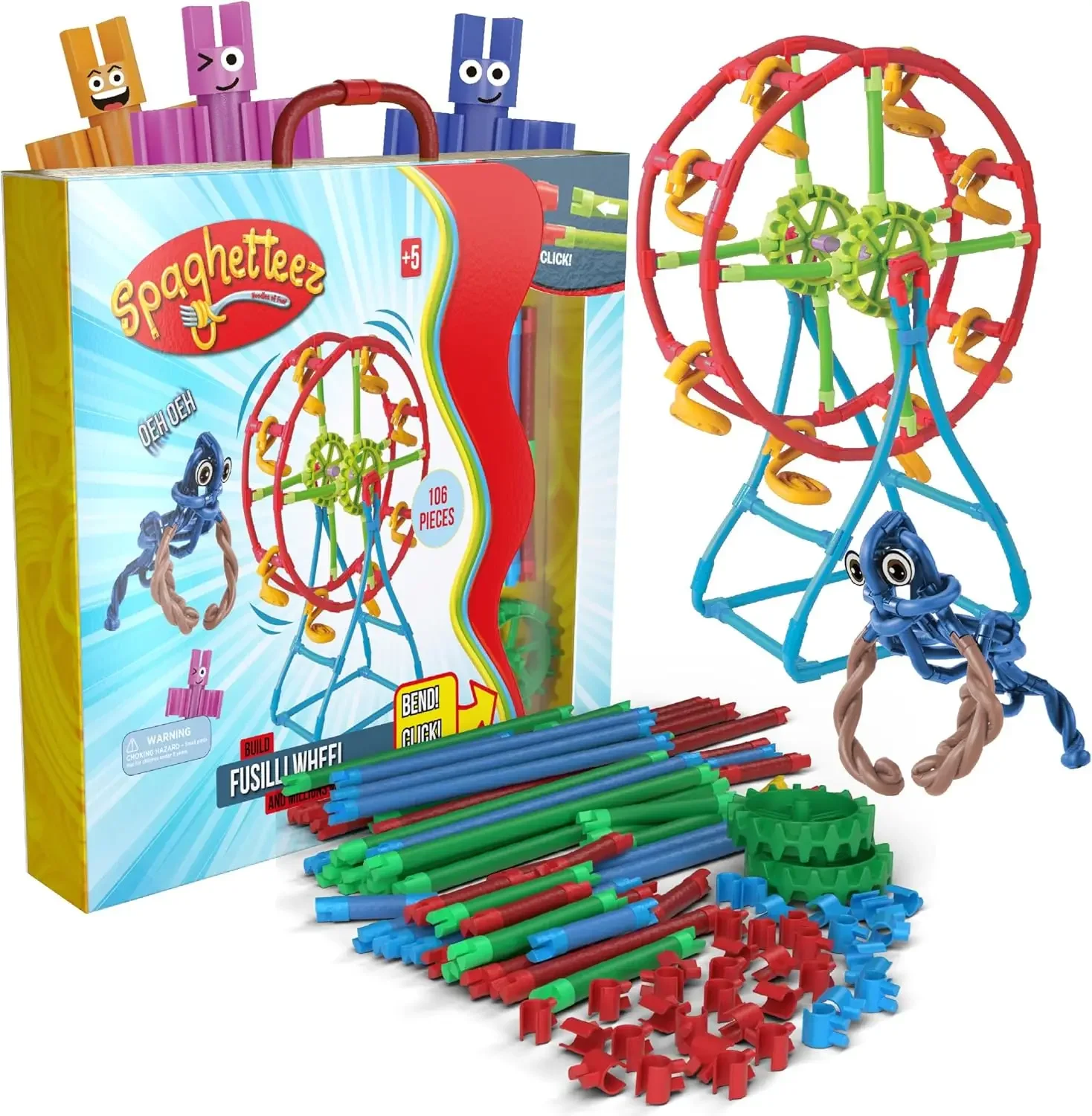 

Fusilli Wheel Set- Buildable Amusement Ride + Gorilla STEM Kit for Kids- Educational, Fun and Stress Relief Toy- Ideal for Age 5