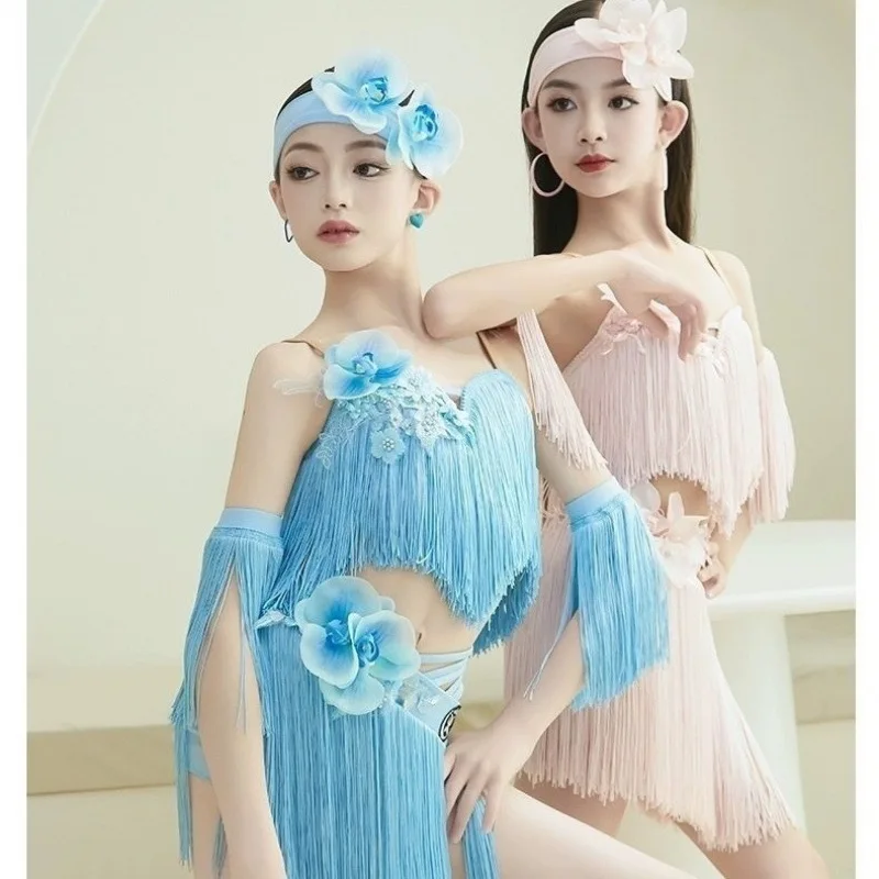 مجموعة ممارسة الرقص اللاتيني - ملابس ممارسة نمط جديد للأطفال والكبار، مريحة للأداء والعرض.