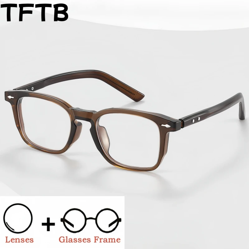 

TFTB Men and Women Optical Prescription Blue Light Blocking Glasses Myopia Hyperopia Progressive Recipe Retro Square Eyewear 280