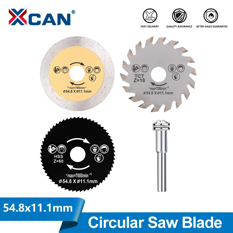

XCAN 4 шт. HSS дисковая пила 54,8 мм мини-дисковая пила Алмазная пила TCT пильное полотно для дерева, металла, пластика