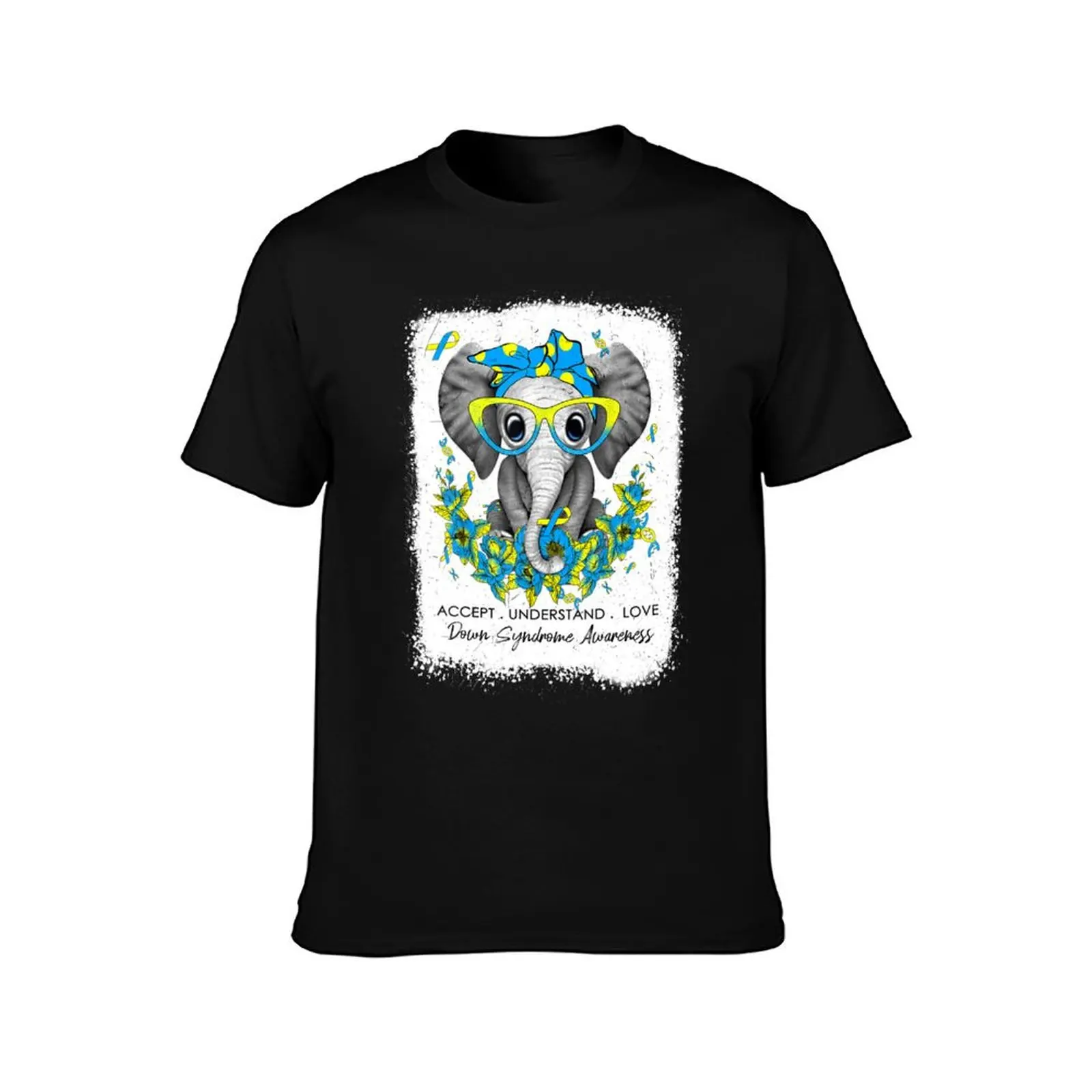 Accept Understand Love Elephant Down Syndrome Awareness T-Shirt Summer Casual Cotton Tee Oversized Streetwear Tops