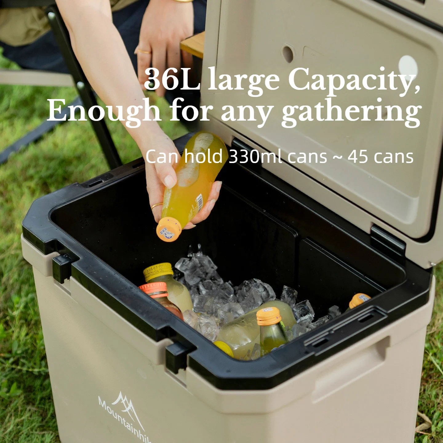 MOUNTAINHIKER 36L Outdoor Refrigerator with Trolley Wheels Incubator Portable Warm Box BBQ Car Pulley Warm Box Refrigerator Bo