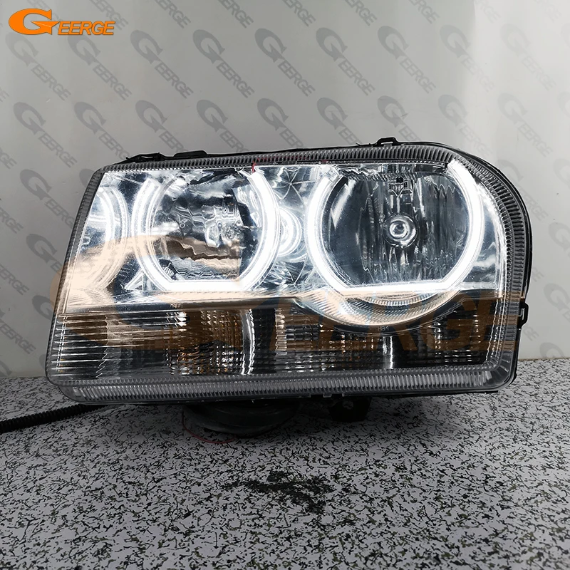 Para Chrysler 300 C 300C LX LE 2004 - 2010 excelente cristal de luz diurna Ultra brillante estilo DTM Kit de Ojos de Ángel Led anillos de Halo