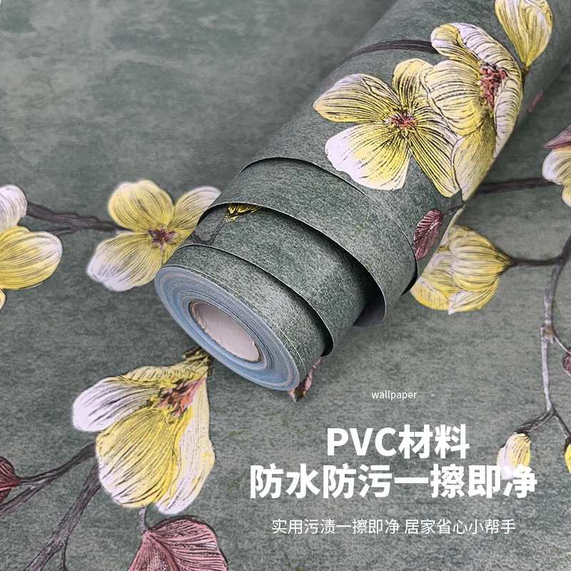 ورق حائط ذاتي اللصق مقاوم للماء على الطراز الريفي الأمريكي باللون الأخضر لغرفة النوم وغرفة المعيشة ورق حائط لخلفية الزمرد وملمس خشبي #2