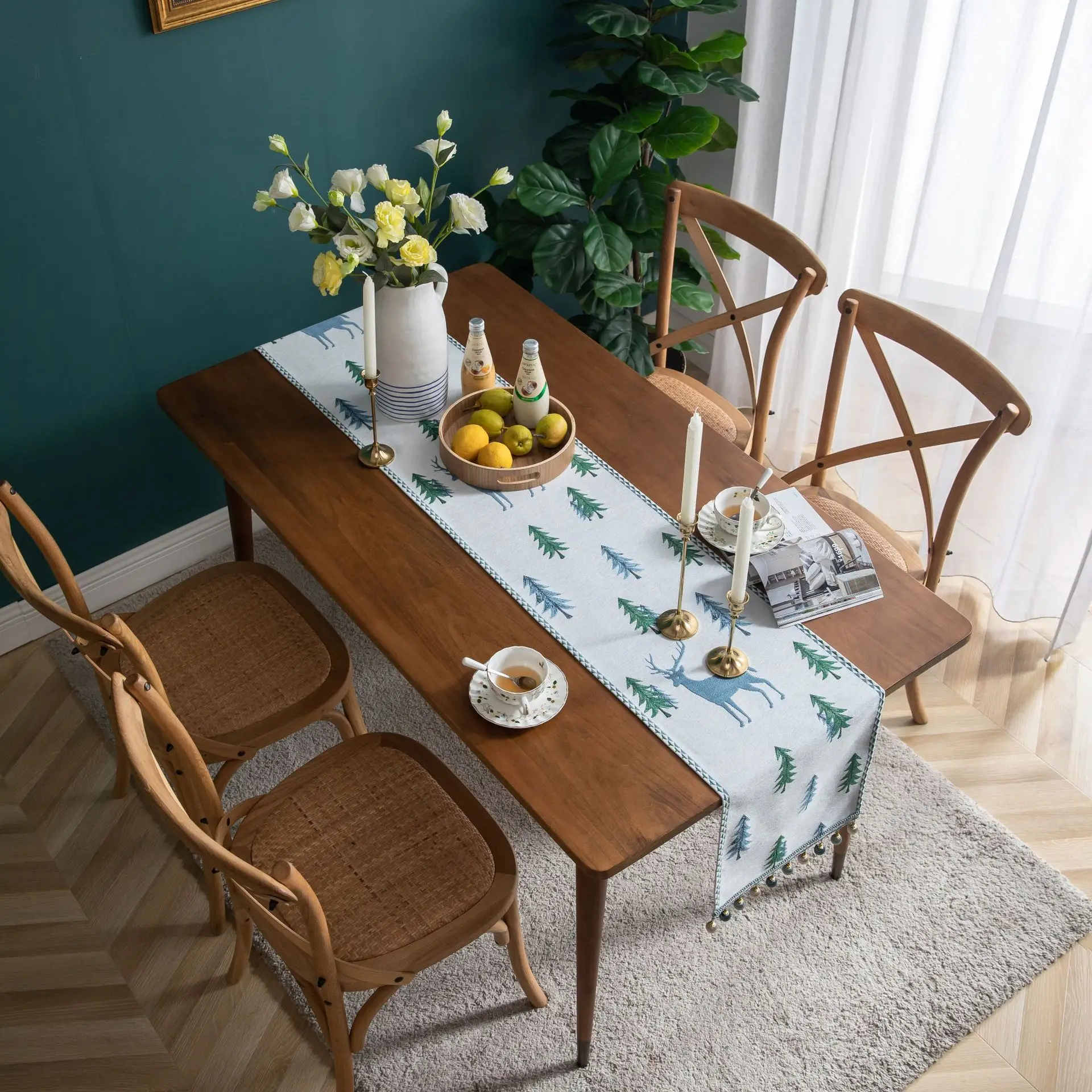 ジャカードテーブルランナー テーブルクロス クリスマス ホー - Home Textiles News のレビューと価格