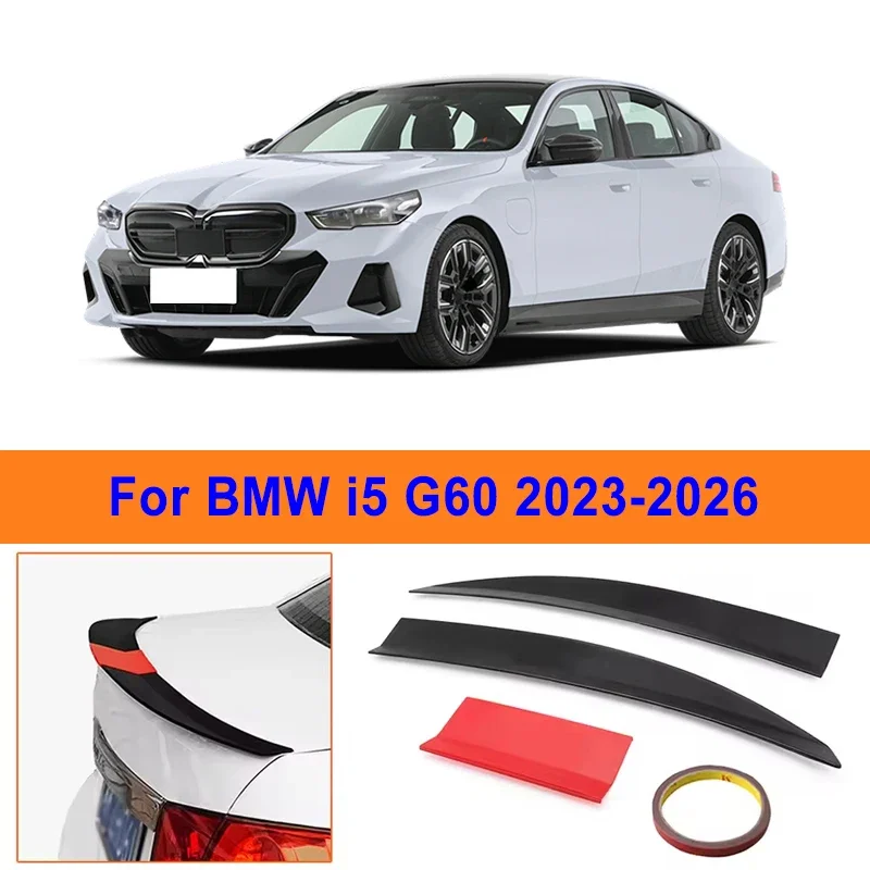 

For BMW i5 G60 2023-2026 3-Section ABS Rear Trunk Spoiler 115-125cm Adjustable Sports Decor Top Wing Car Exterior Parts